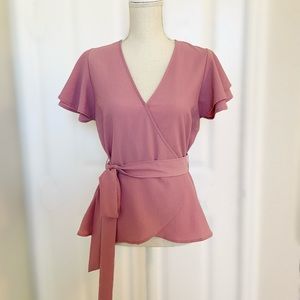 Sexy/cute short sleeve v neck blouse-new